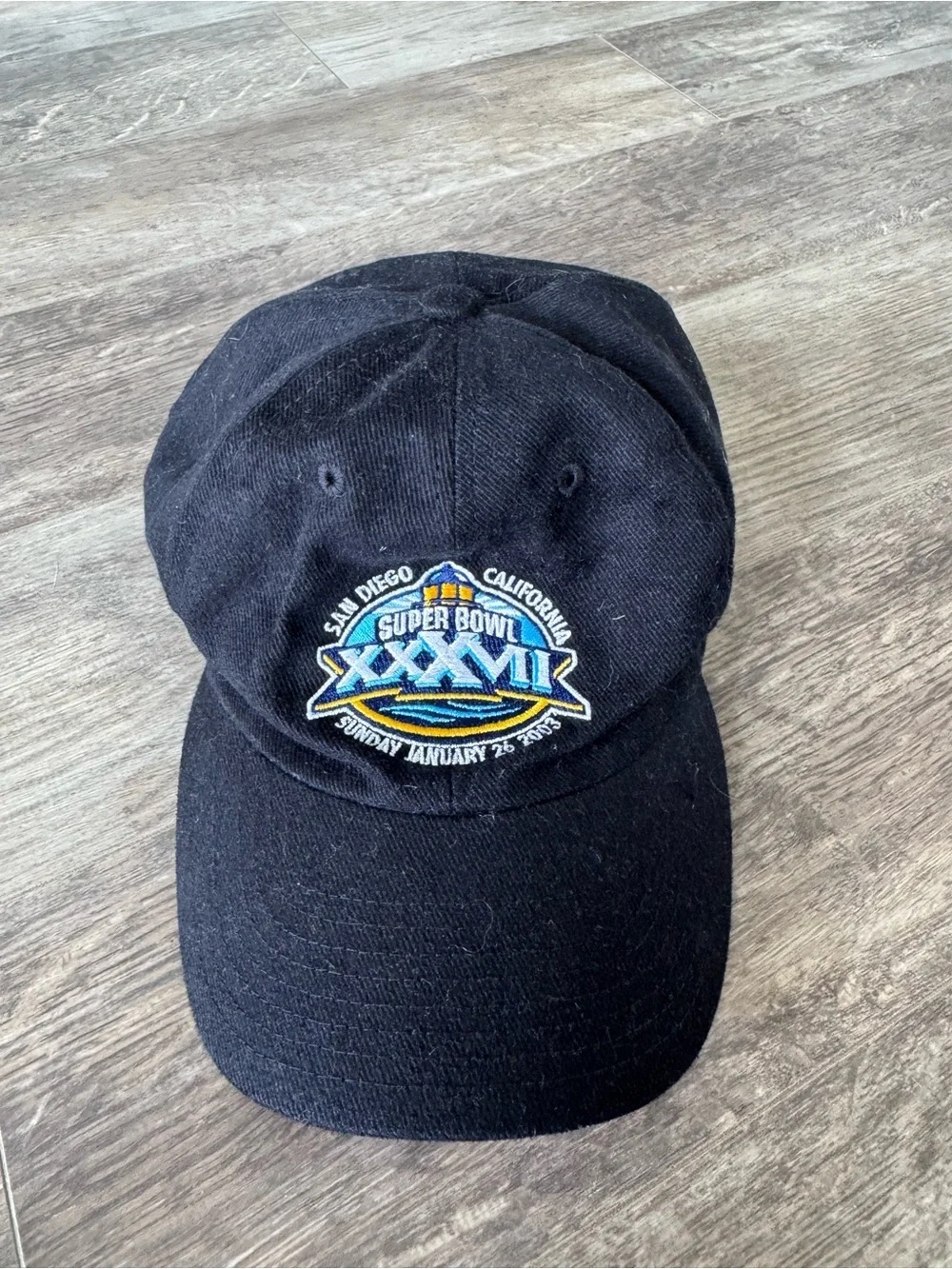 Vintage! Super Bowl XXXVII (January 26, 2003) Embroidered Black Hat - San Diego